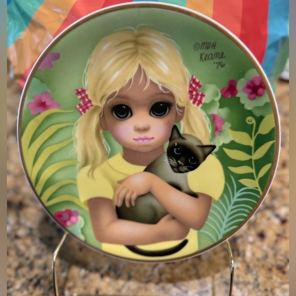 Margaret Keane MDH Big Eyes Plate my kitty